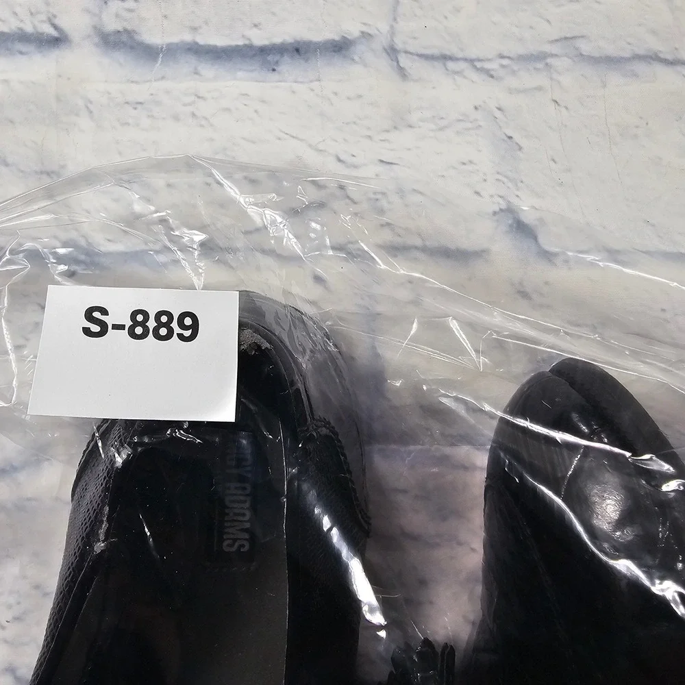 Stacy Adams Loafers Mens 10.5 Black Genuine Snake Leather Tassel Croc Embossed